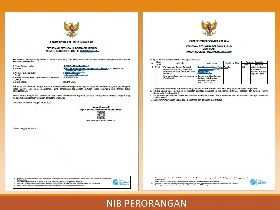 nib cuci motor
