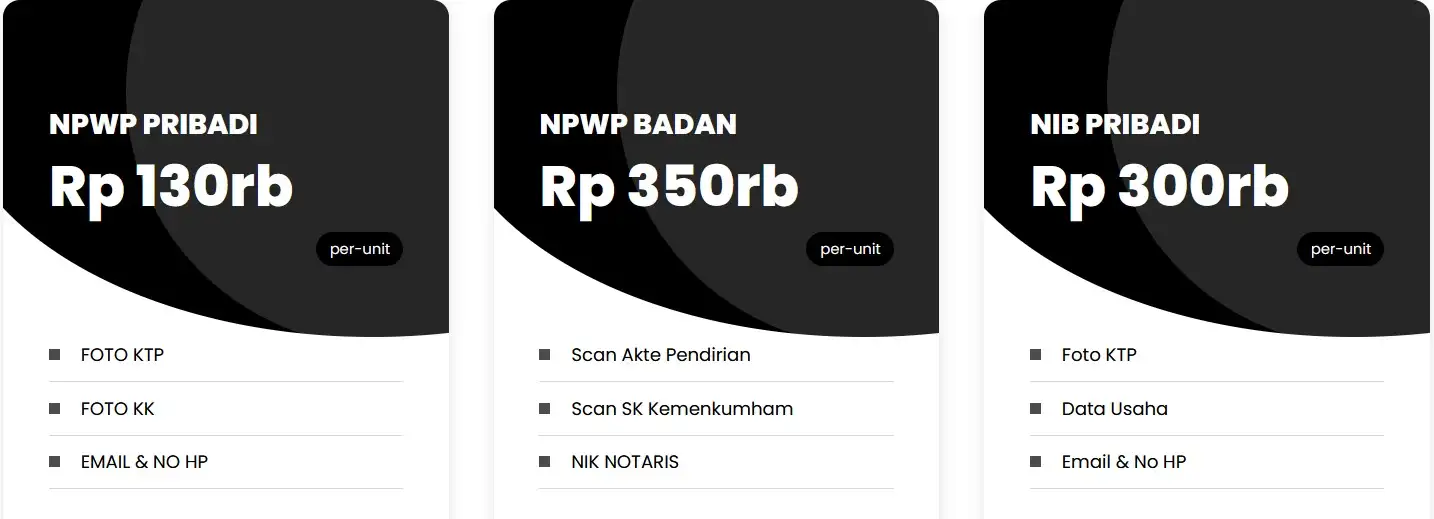 Biaya Jasa Pembuatan NPWP NIB