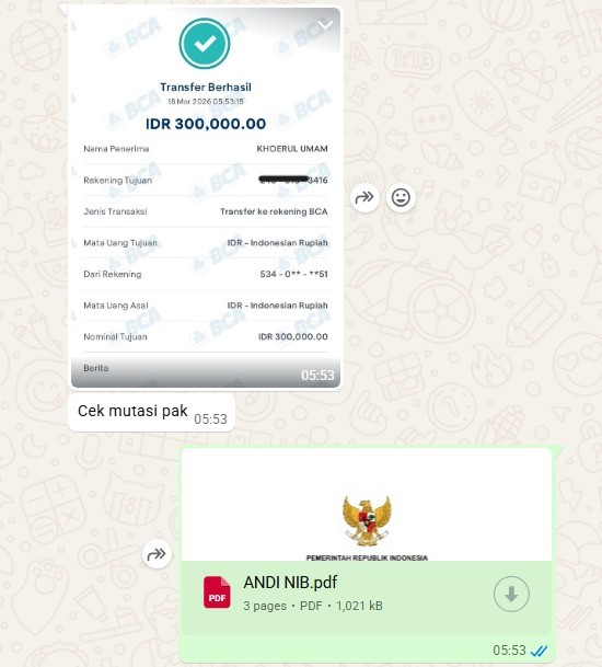testimoni jasa pembuatan nib perorangan usaha perdagangan eceran gas elpiji 3 kh