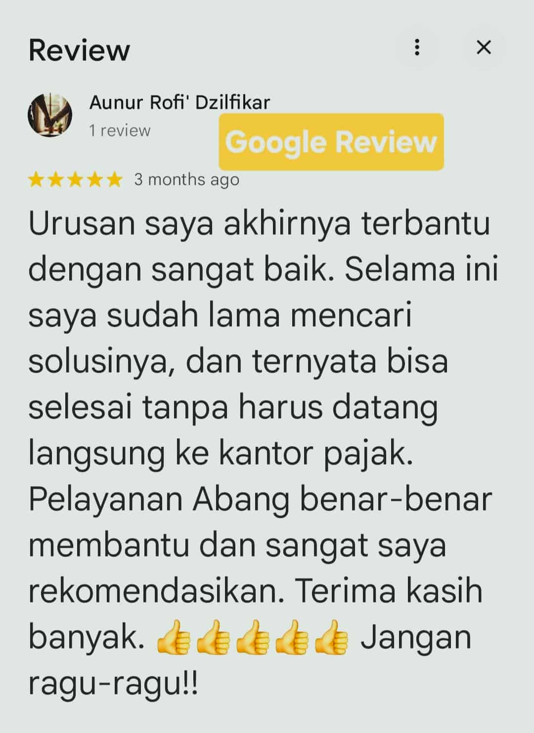 testimoni jasa pembuatan npwp pribadi-karyawan