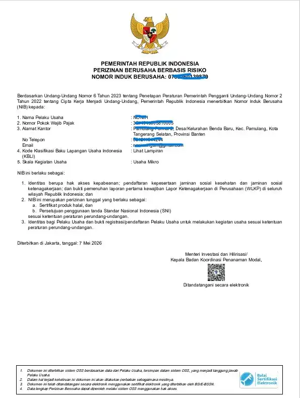 NIB KBLI JUALAN DAGING AYAM 1