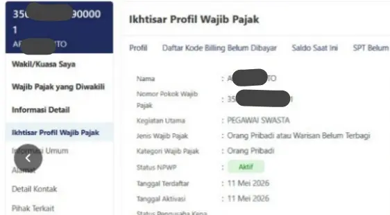 cek status npwp pribadi melalui coretaxdjp